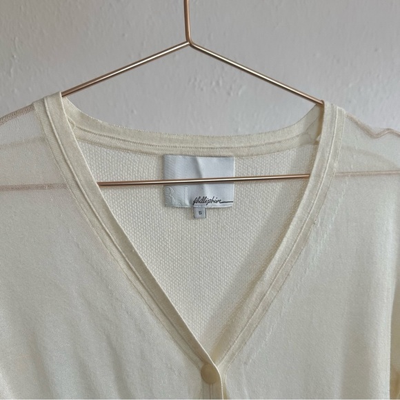FRENCH GIRLS 🥖 Phillip Lim Sheer Soft Girl Cardi (S) in Ivory - Picture 1 of 2